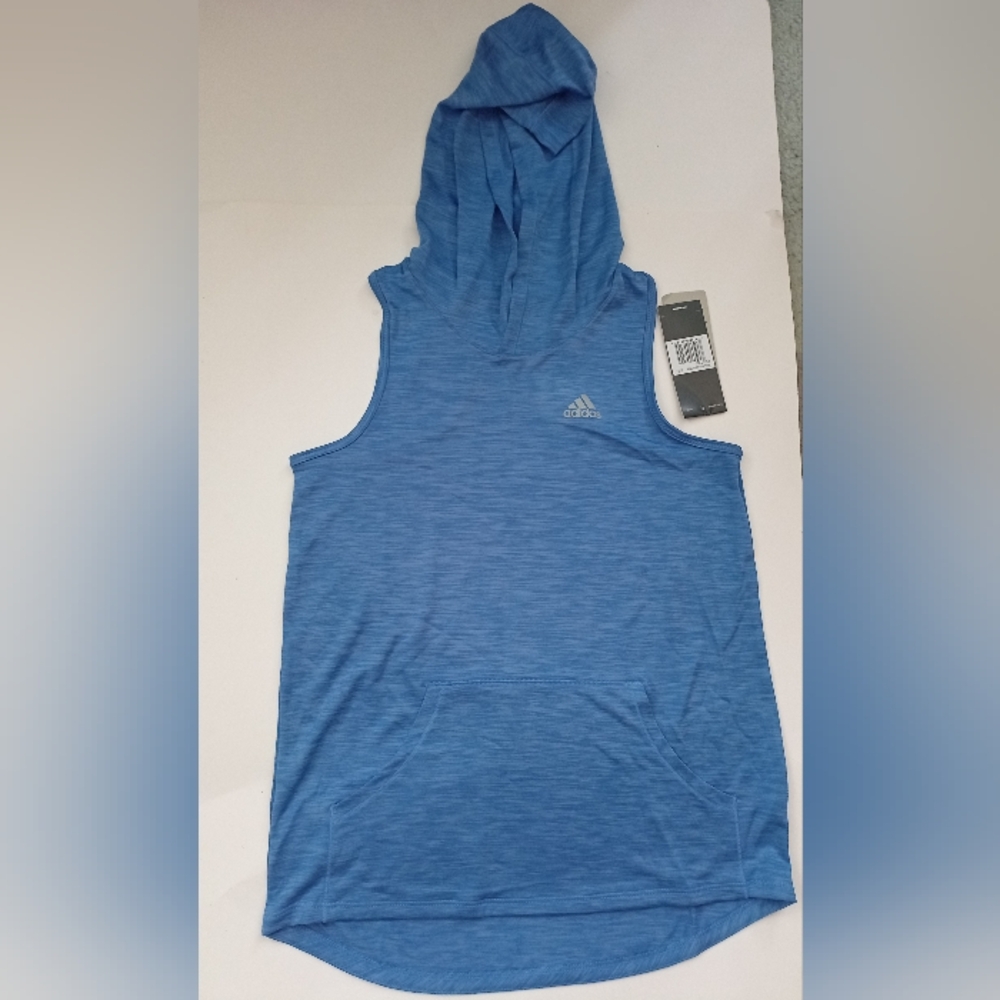 Adidas Purple Sleeveless Hoodie With Kangaroo Pocket Size Youth  New With Tags
